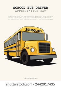 School Bus Driver Appreciation Day background. Vector illustration.