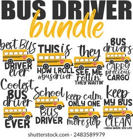 School Bus Driver Bundle - Bus Driver Illustrations