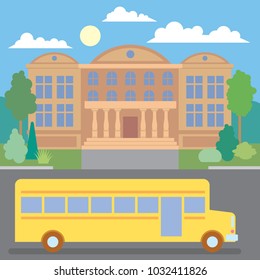 School bus. School. Education and science concept illustrations. Back to School. Vector Art.