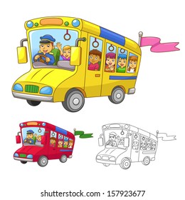 school bus. EPS10 File. All in separate group for easy editing.