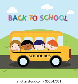 school bus filled with children going to school