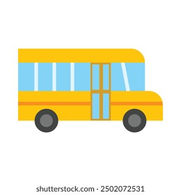 School Bus Flat Icon Design For Personal nad Commercial Use