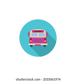 ilustración de icono plano de bus escolar