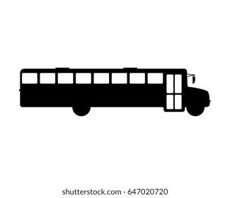 School Bus flat icon and logo. Cartoon Vector illustration.