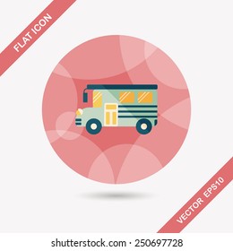 School Bus flat icon with long shadow,eps10