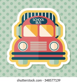 School Bus flat icon with long shadow,eps10