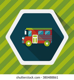 School Bus flat icon with long shadow,eps10
