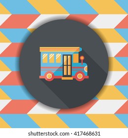 School Bus flat icon with long shadow,eps10