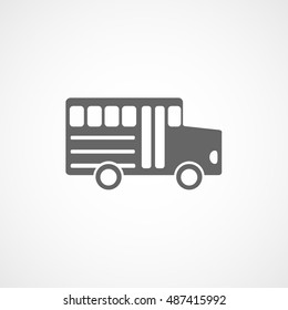 School Bus Flat Icon On White Background