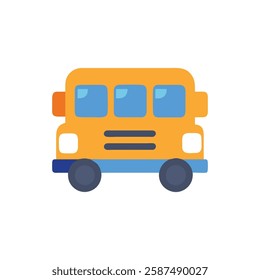 School Bus Flat Icon for Transportation