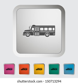 School bus flat icon. Vector illustration.