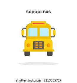 School Bus flat icon. Vector illustration on white background.