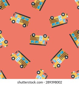 School Bus flat icon,eps10 seamless pattern background