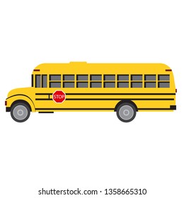 school bus flat illustration on white