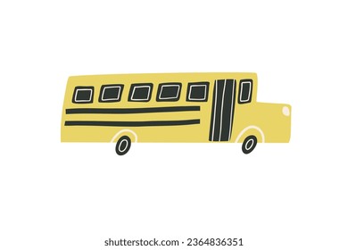 autobús escolar de estilo plano. ilustración vectorial dibujada a mano