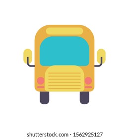 school bus flat style icon vector illustration design