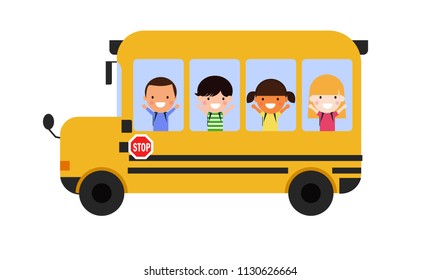 School bus. Flat style, vector illustration