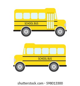 School bus in flat style. Vector illustration.