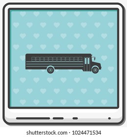 School bus flat vector icon. Transport sign.