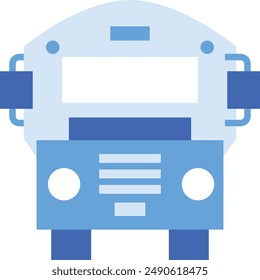 School Bus Flat Vector Icon