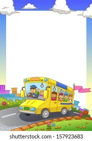 school bus frame. EPS10 File simple Gradients. All in separate group for easy editing.