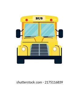 school bus front over white