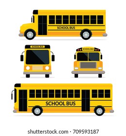 School Bus Front and Side View, Yellow colour with two type 