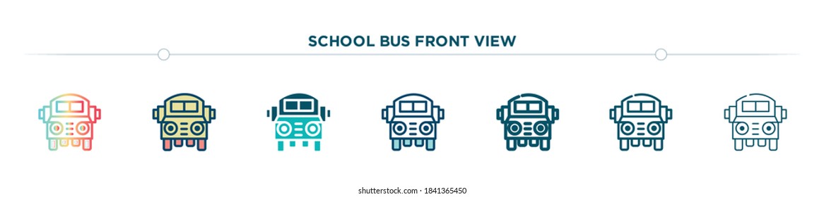 school bus front view icon designed in gradient, filled, two color, thin line and outline style. vector illustration of school bus front view vector icons. can be used for mobile, ui, web
