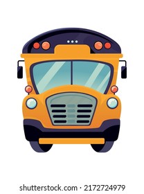 school bus front view icon isolated