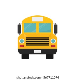 School bus front view icon vector illustration graphic design