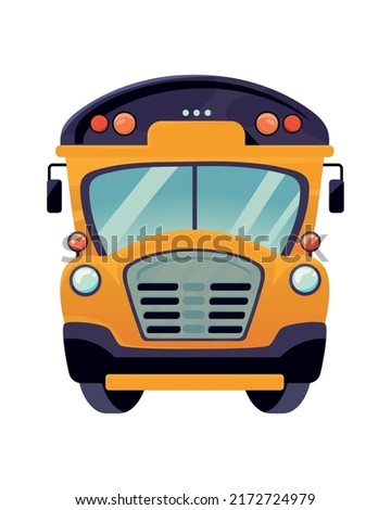 school bus front view icon isolated
