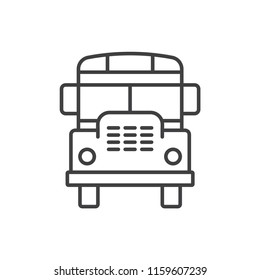 School bus front view  line icon.