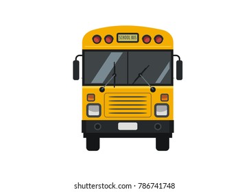 school bus, front view, simple illustration