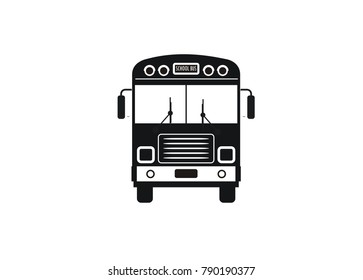 School Bus, Front View. Simple Icon