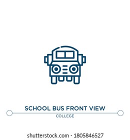 school bus front view vector line icon. Simple element illustration. school bus front view outline icon from college concept. Can be used for web and mobile
