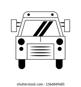 School bus frontview symbol black and white