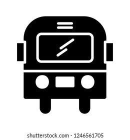 School bus Glyph black icon