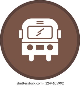 School bus Glyph round circle Multi color BG