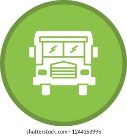 School bus Glyph round circle Multi color BG