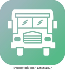 school bus glyph round corner multi color gradient BG