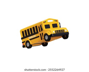 School bus icon 3d render concept of education icon vector illustration