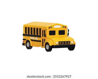 School bus icon 3d rendering vector illustration