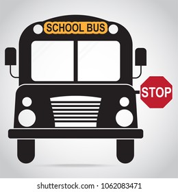 School Bus icon. Back to school sign illustration