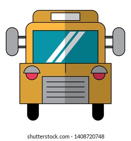 school bus icon cartoon isolated vector illustration graphic design