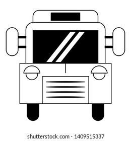 school bus icon cartoon isolated vector illustration graphic design