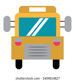 school bus icon cartoon isolated vector illustration graphic design