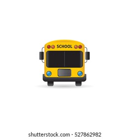 School bus icon in color. Automotive car education