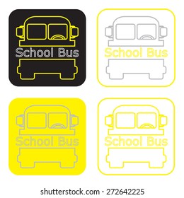 school bus icon with color variations, vector EPS 10.