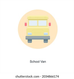 Concepto de icono de la camioneta del bus escolar
