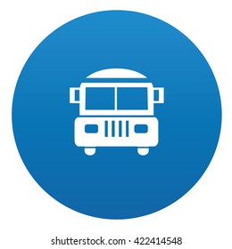 School bus icon design on blue background,vector